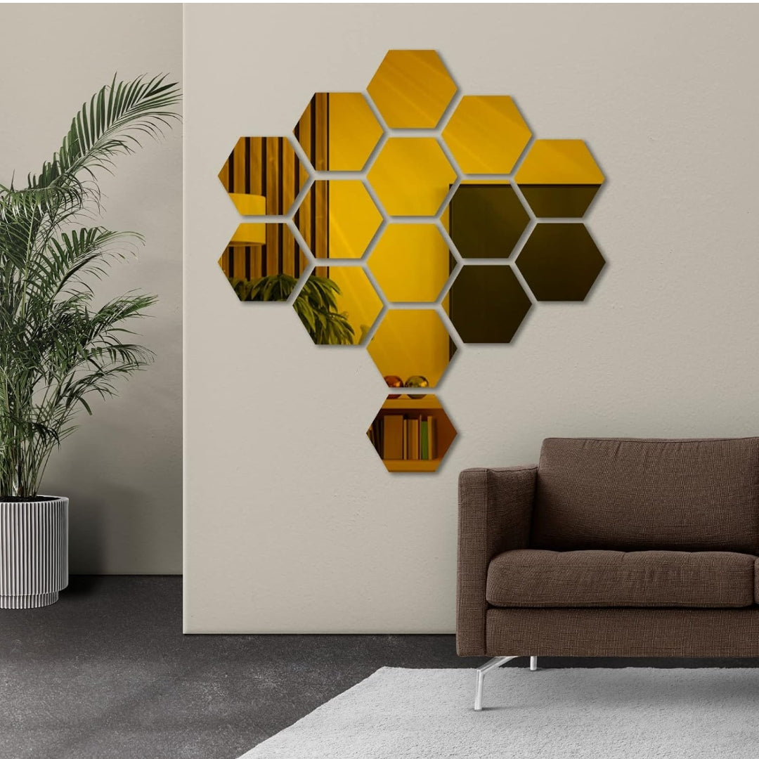 20 Golden Plastic Acrylic wall mirror